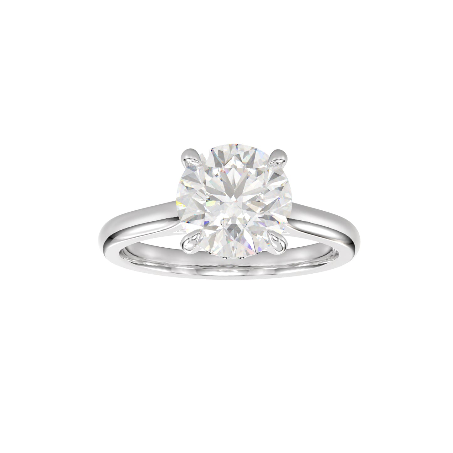 lab grown round engagement ring