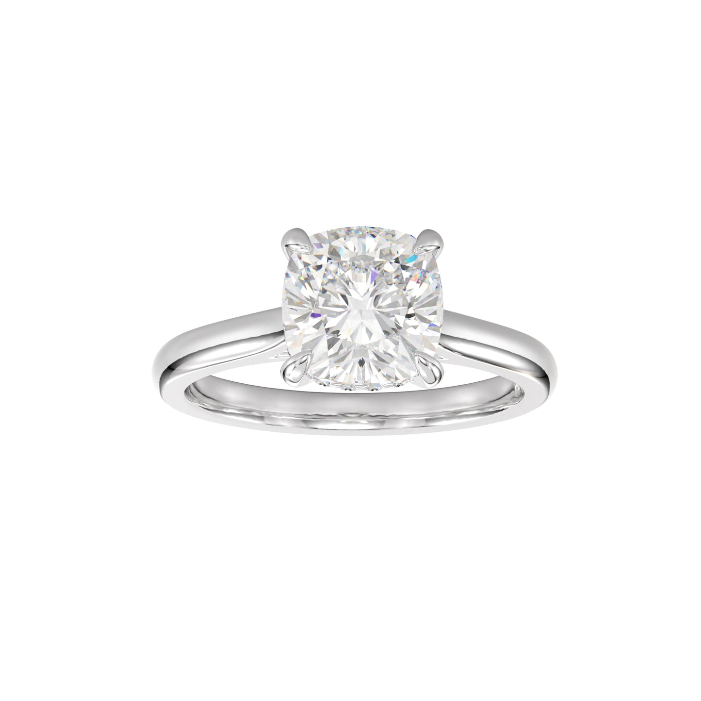 lab grown cushion diamond ring