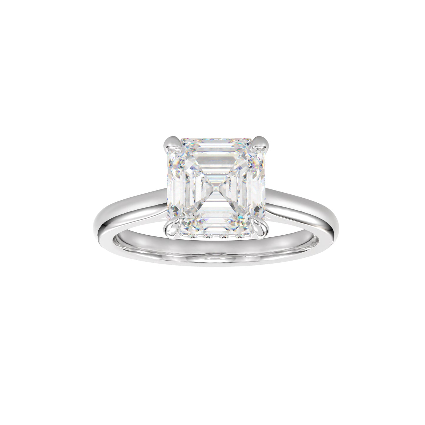 lab grown asscher diamond ring