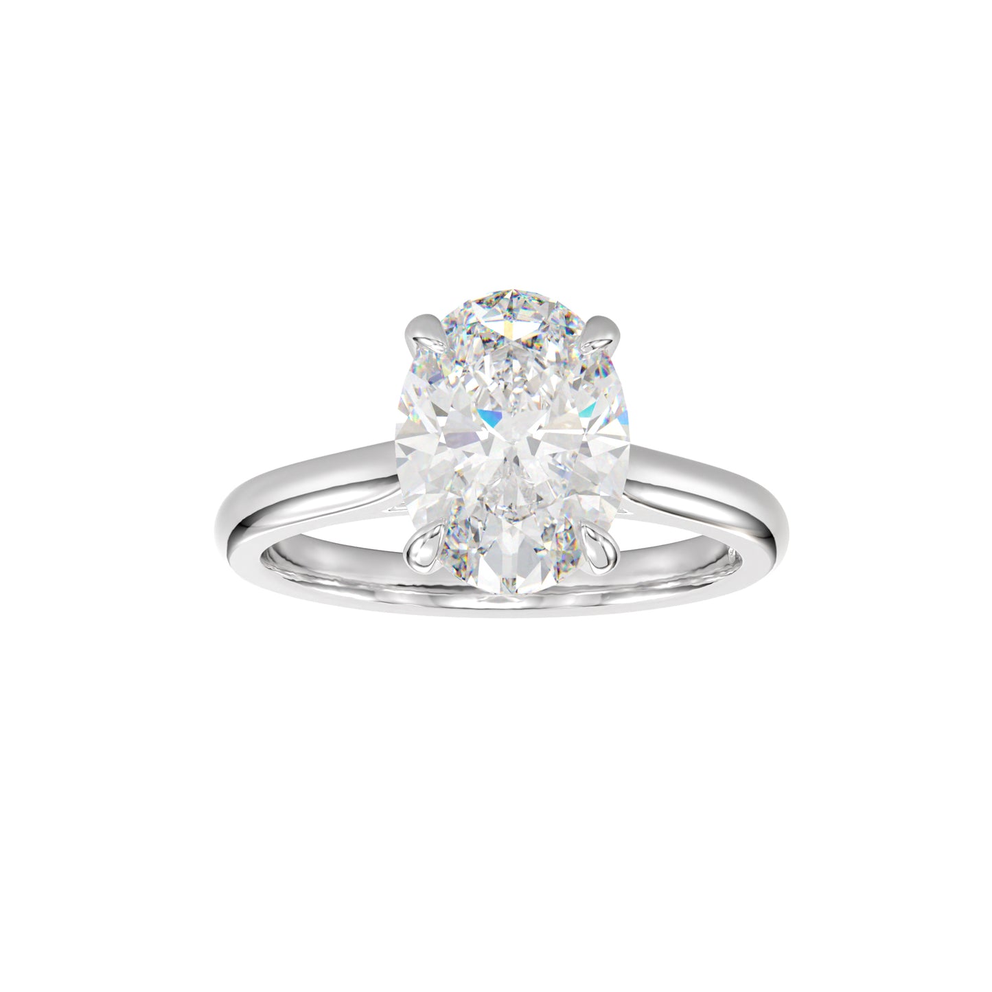 lab grown oval engagement ring