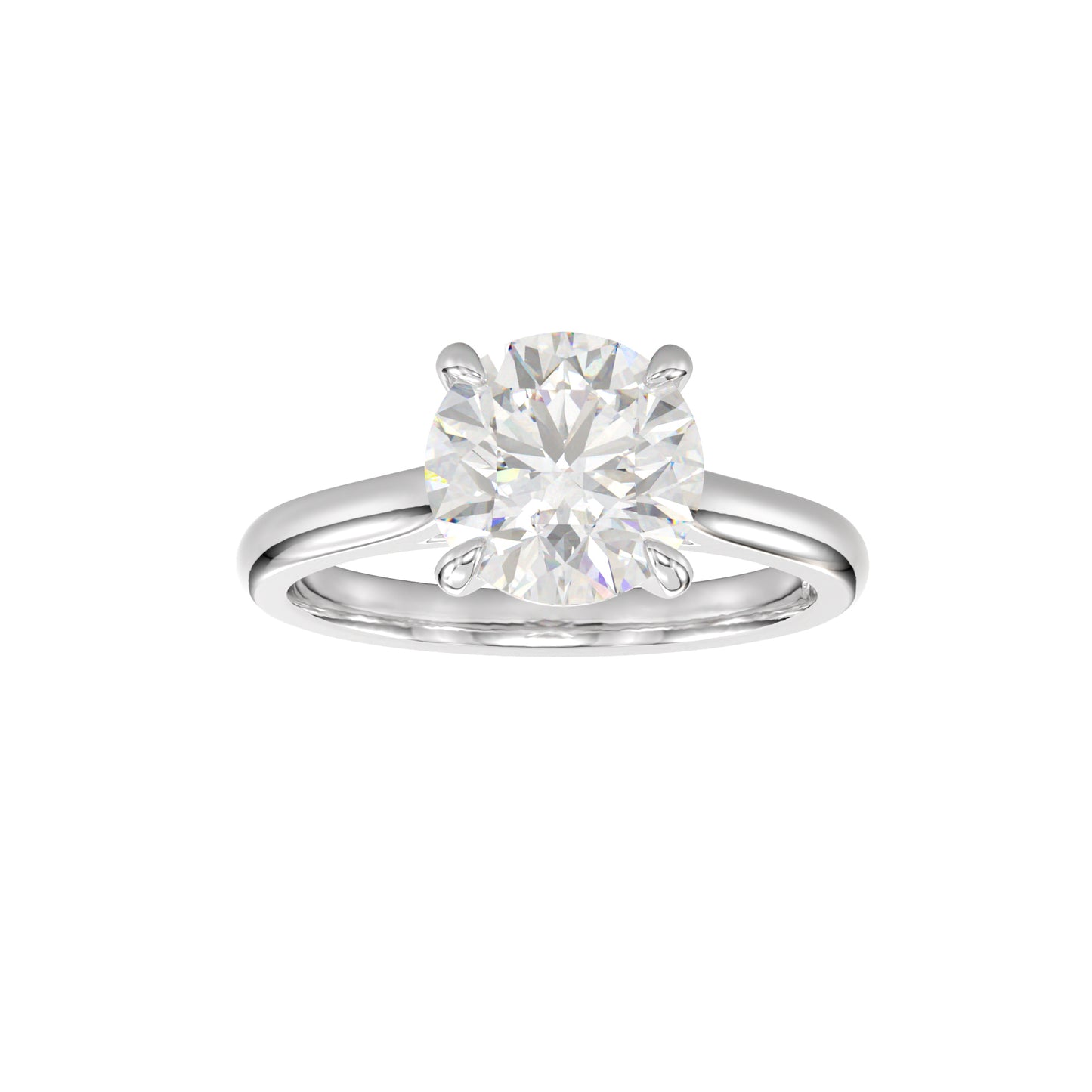 lab grown round engagement ring