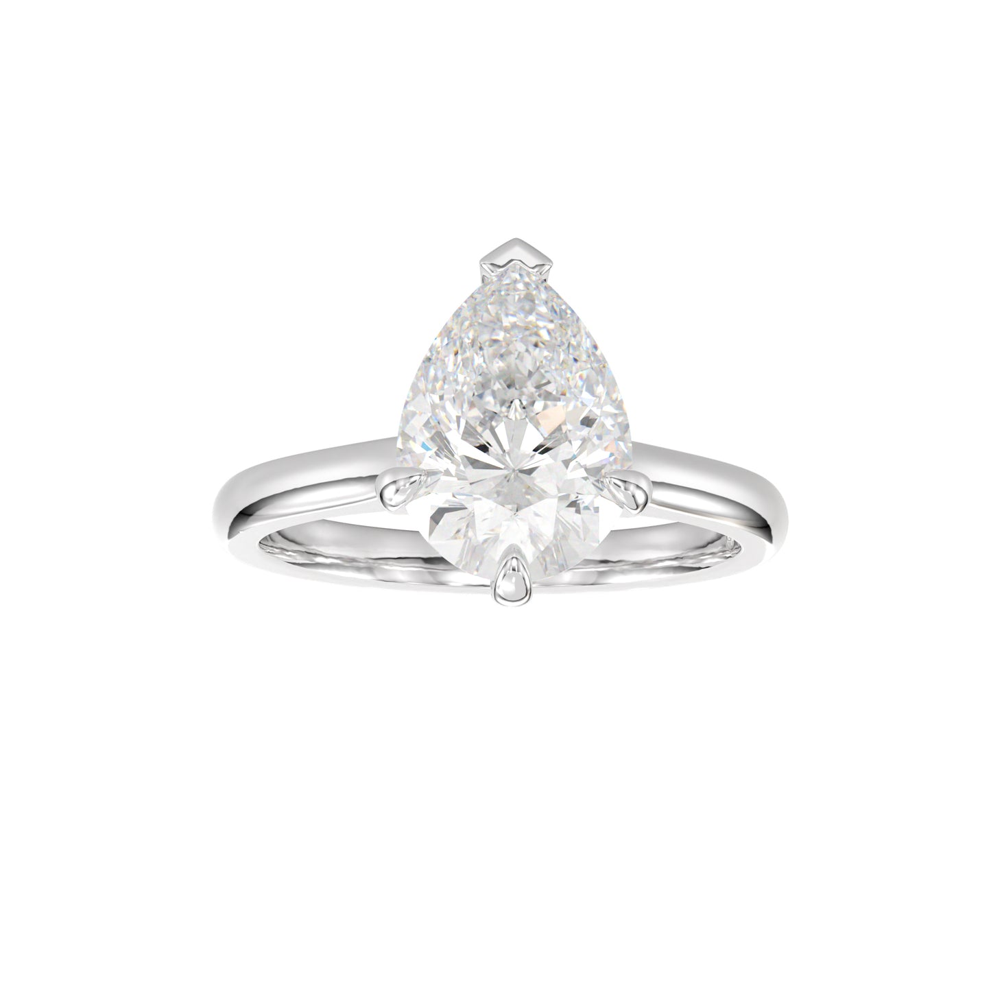 lab grown pear diamond ring