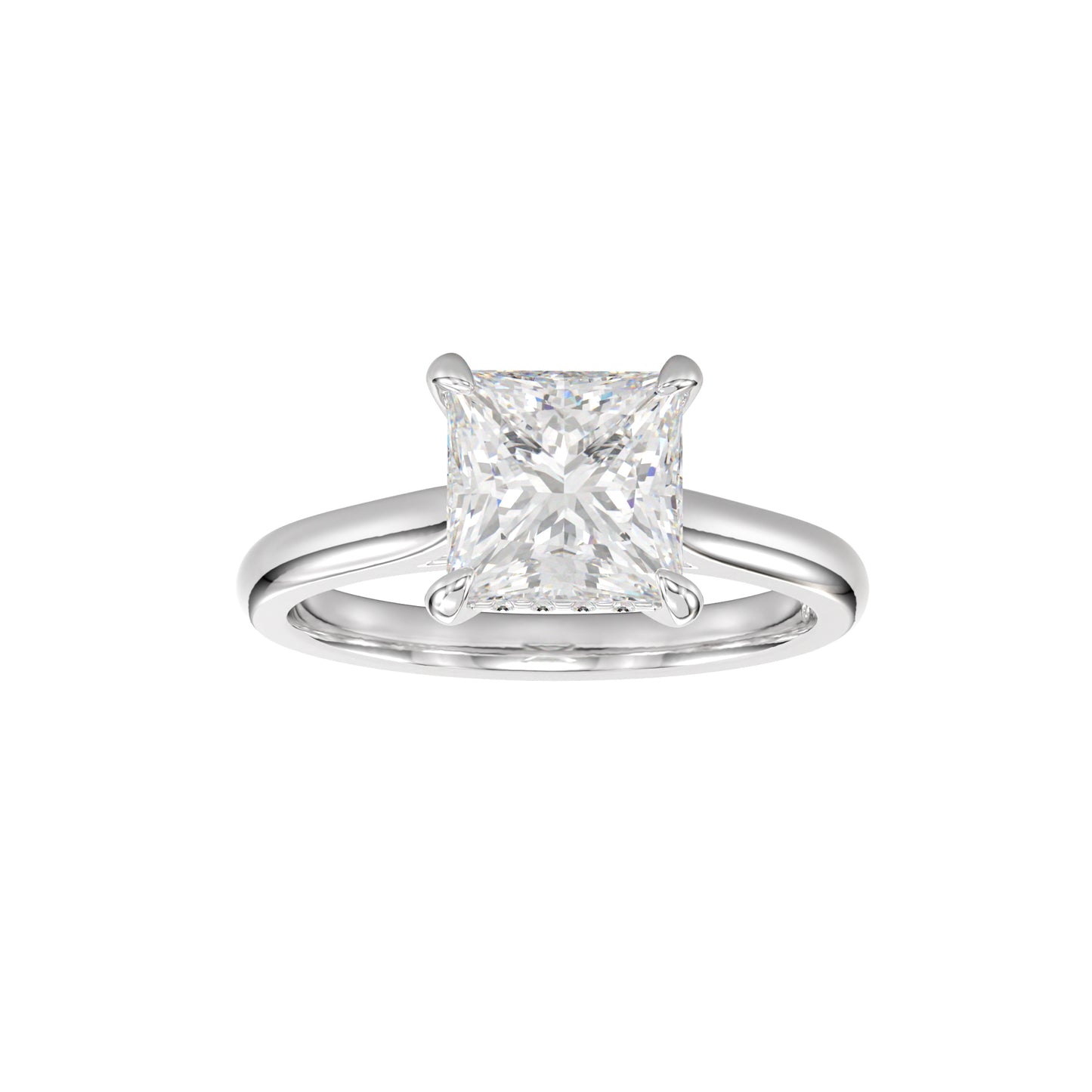 princess cut hidden halo ring
