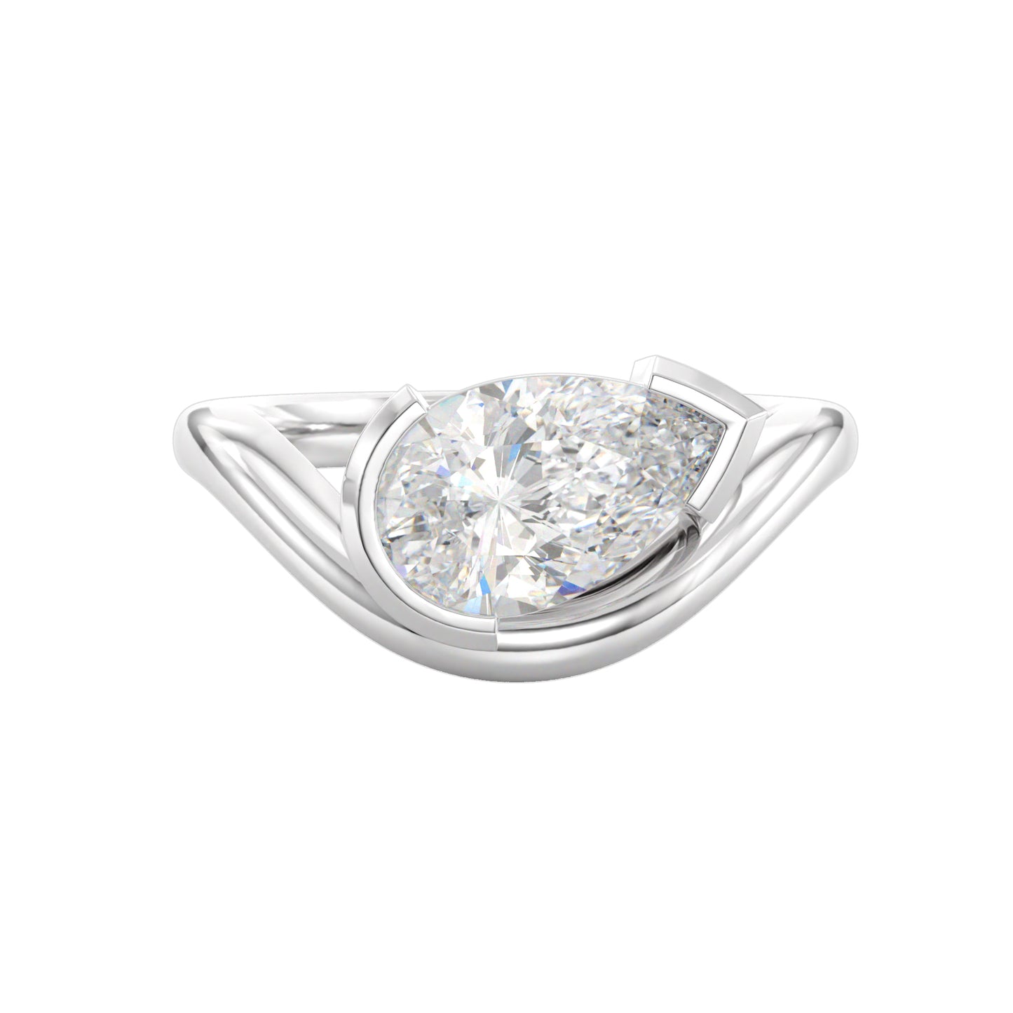 wave engagement ring setting