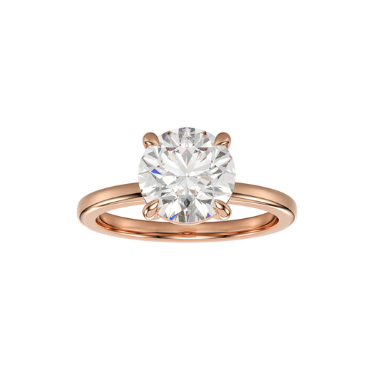 round lab-grown diamond ring