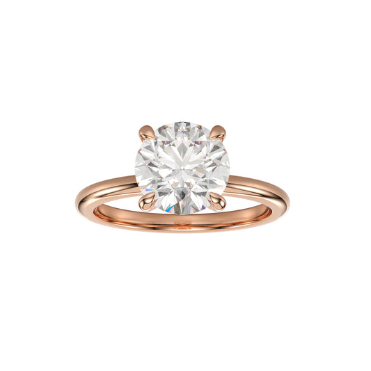 round cut lab grown engagement ring