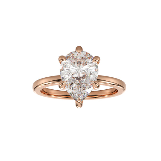 pear cut lab diamond engagement ring