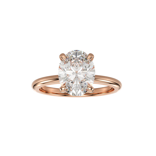 oval cut lab grown engagement ring