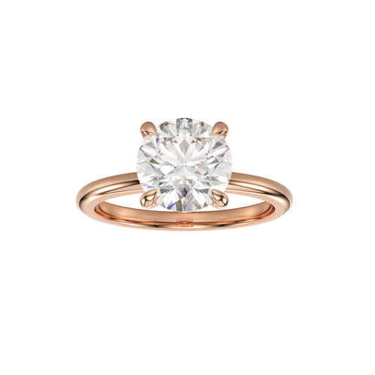 round cut lab grown engagement ring