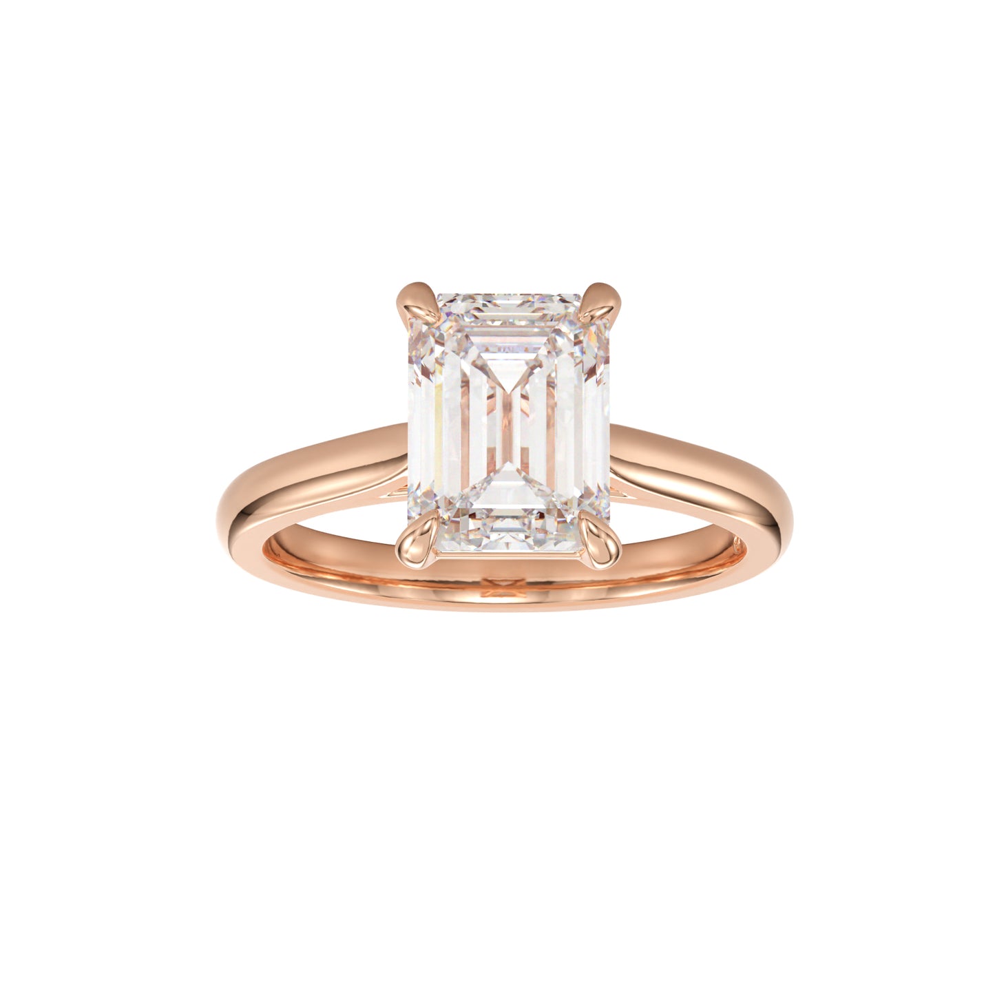 emerald cut cathedral solitaire