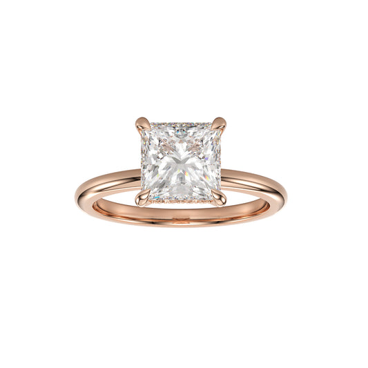 princess cut lab grown engagement ring