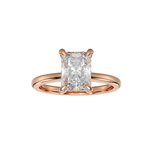 radiant cut lab diamond engagement ring