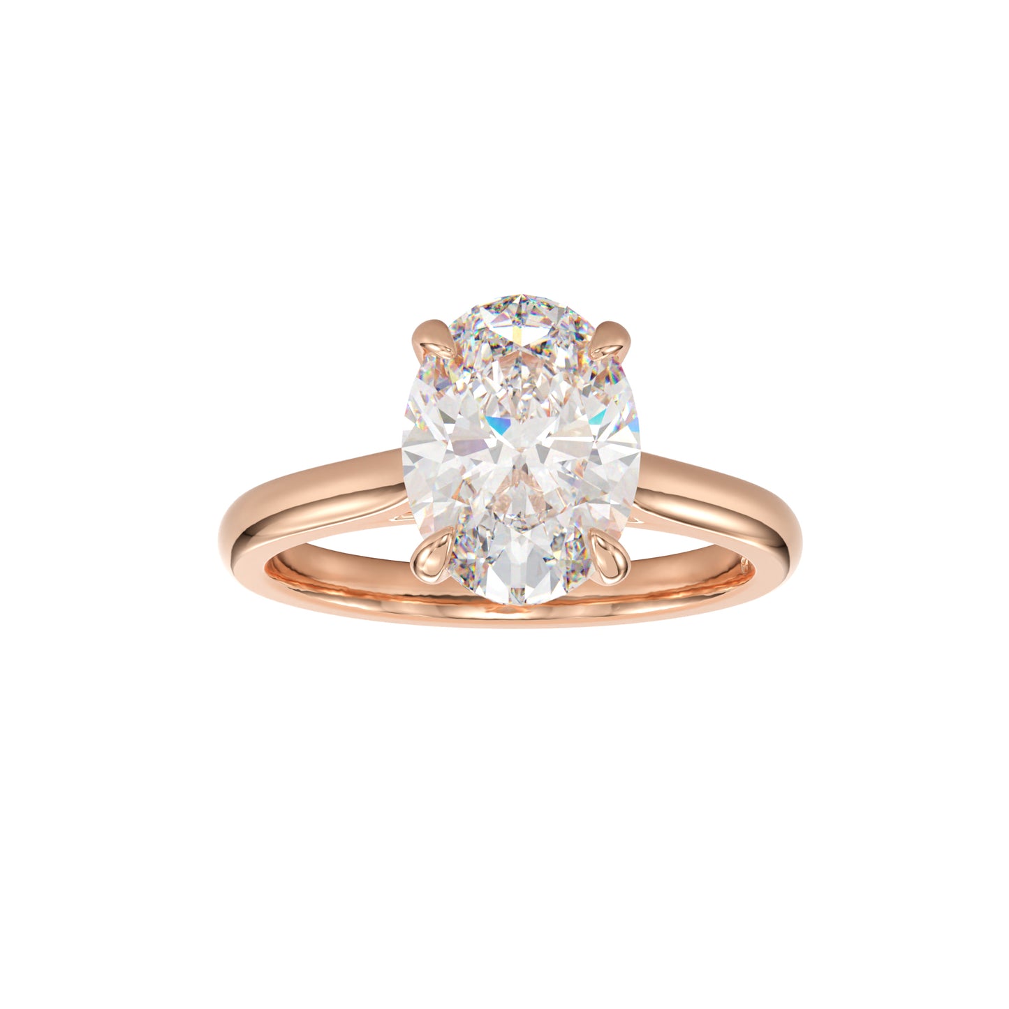 delicate oval diamond ring