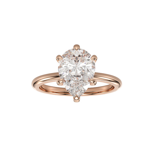 pear shape lab grown engagement ring