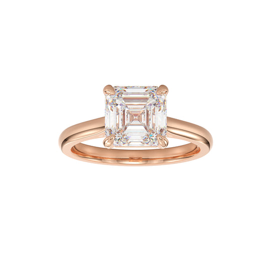 asscher cut solitaire engagement ring