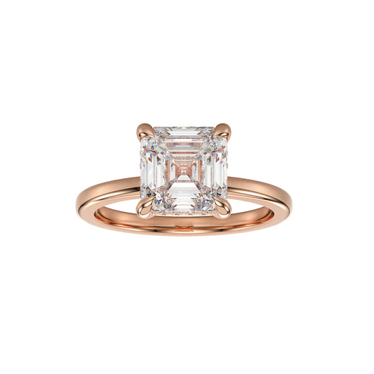 Asscher cut lab diamond engagement ring