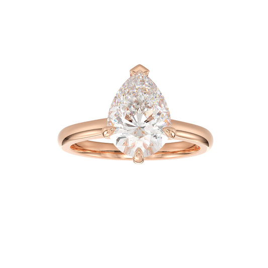 pear cut hidden halo ring
