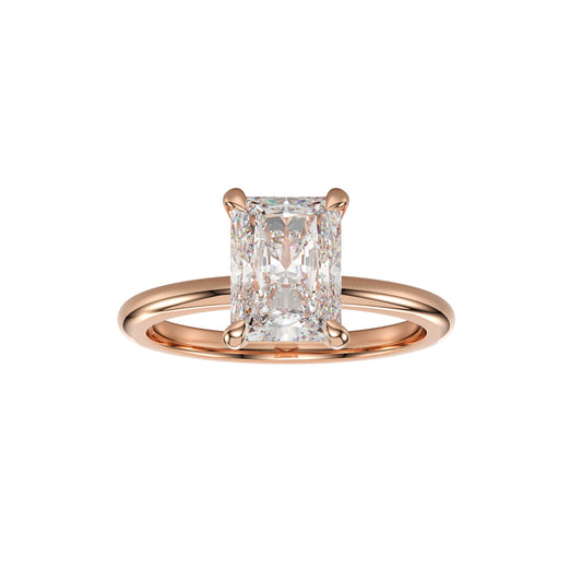 radiant cut lab grown engagement ring
