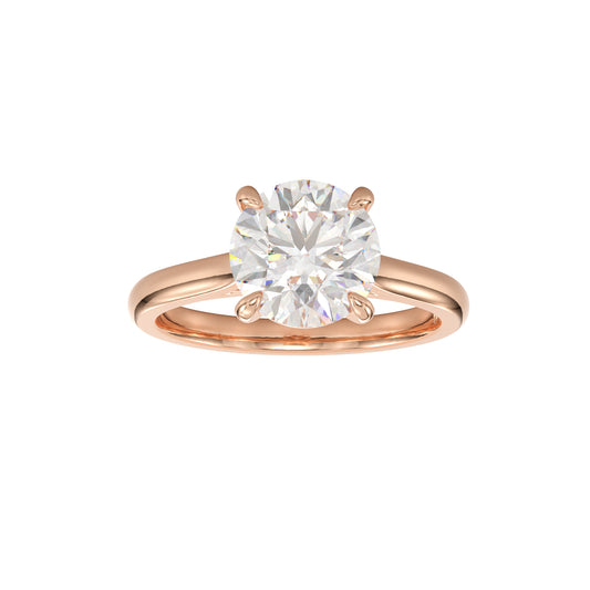 round cut cathedral solitaire