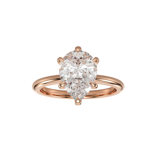 pear shape lab grown engagement ring