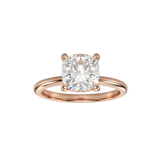 1.00ct Aurora cushion hidden halo ring