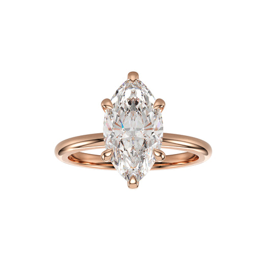 Elegant marquise solitaire diamond ring setting