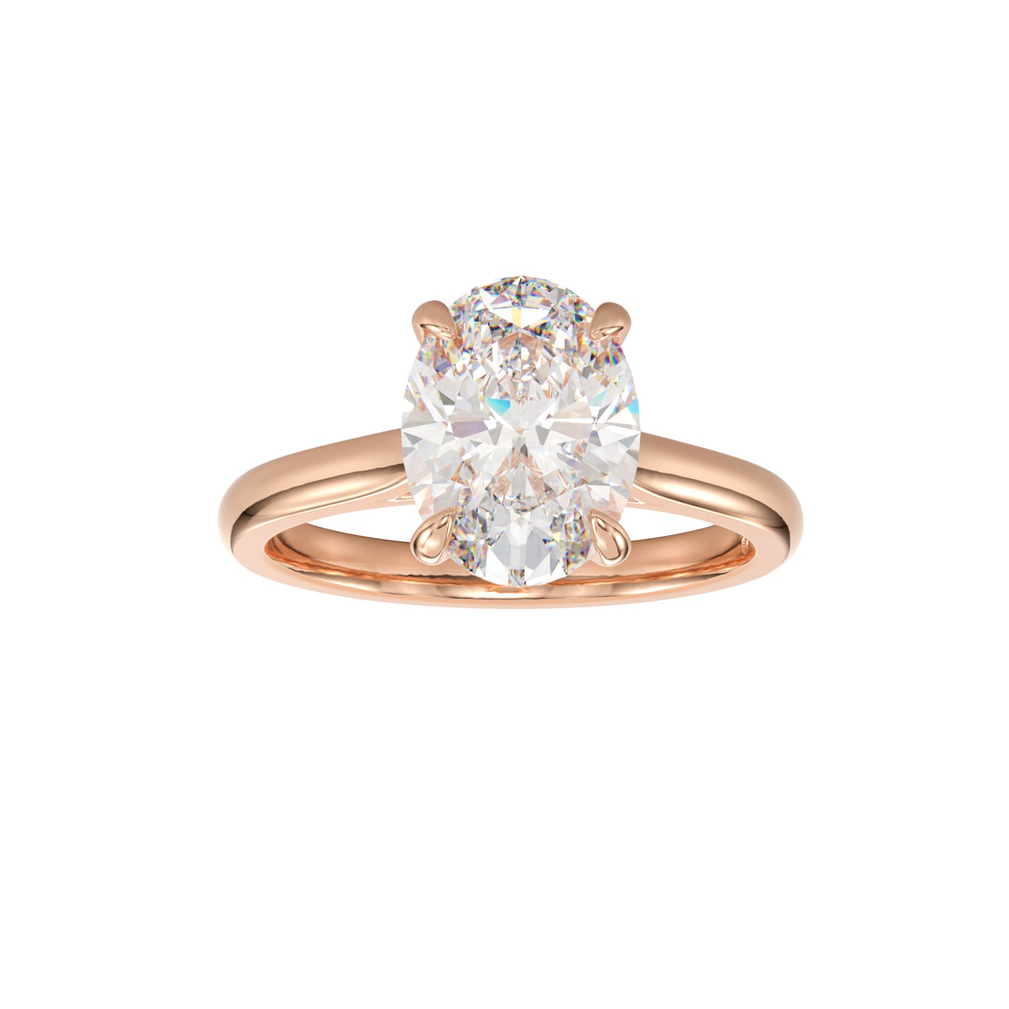 oval cut cathedral solitaire