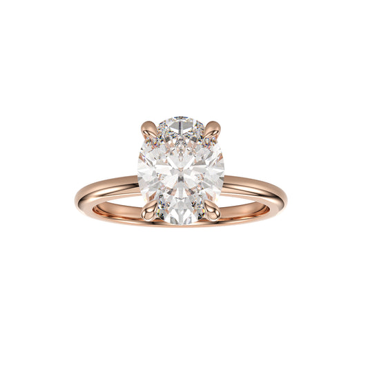 oval cut hidden halo engagement ring
