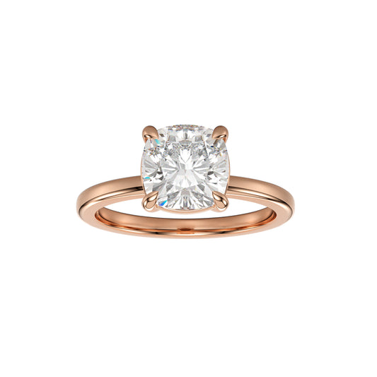 4 prong cushion engagement ring