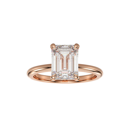 Aurora emerald cut solitaire engagement ring setting