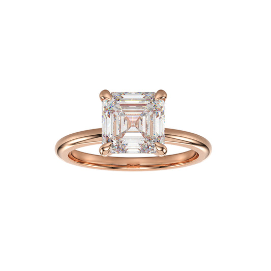 Asscher cut lab grown engagement ring