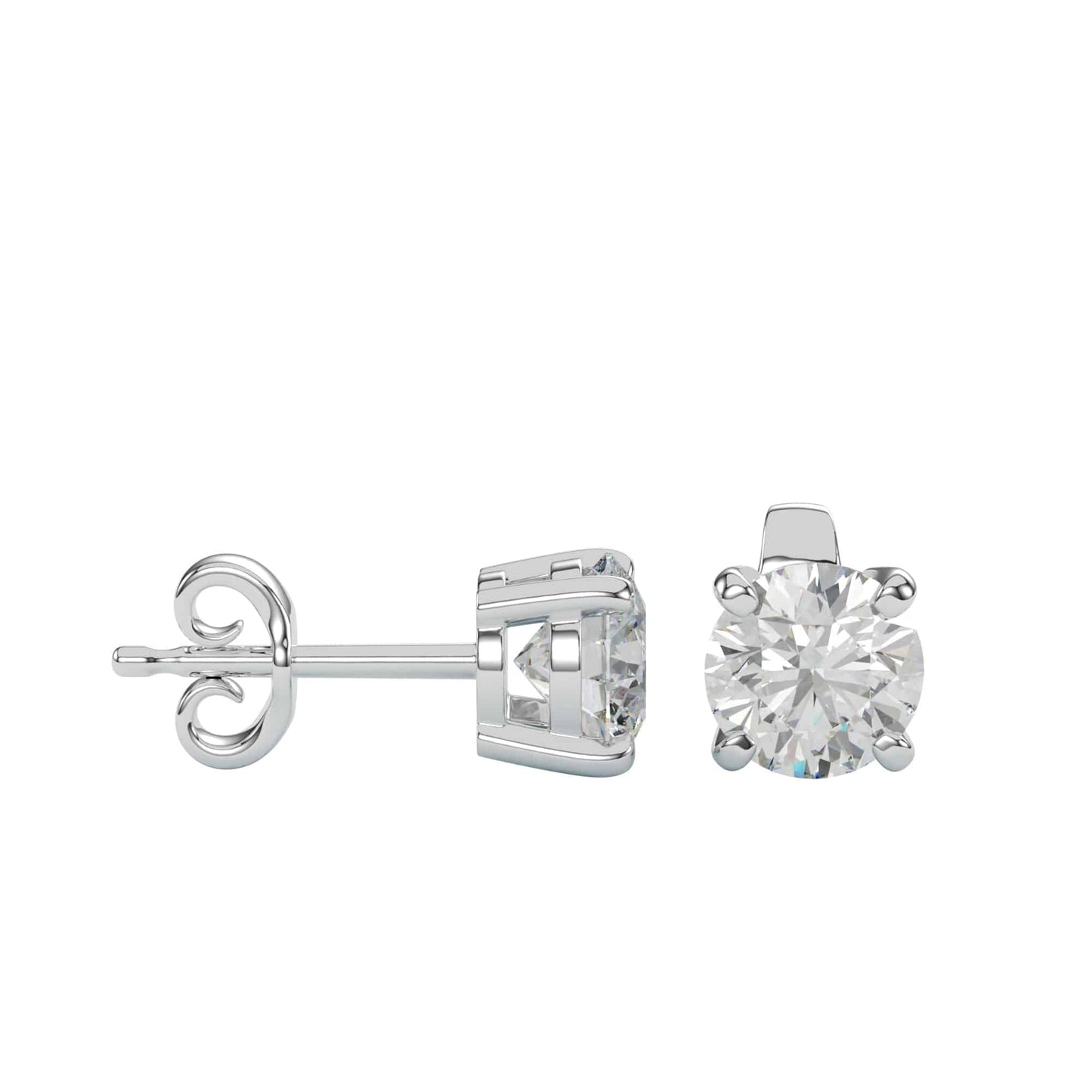 lab diamond stud earrings D colour