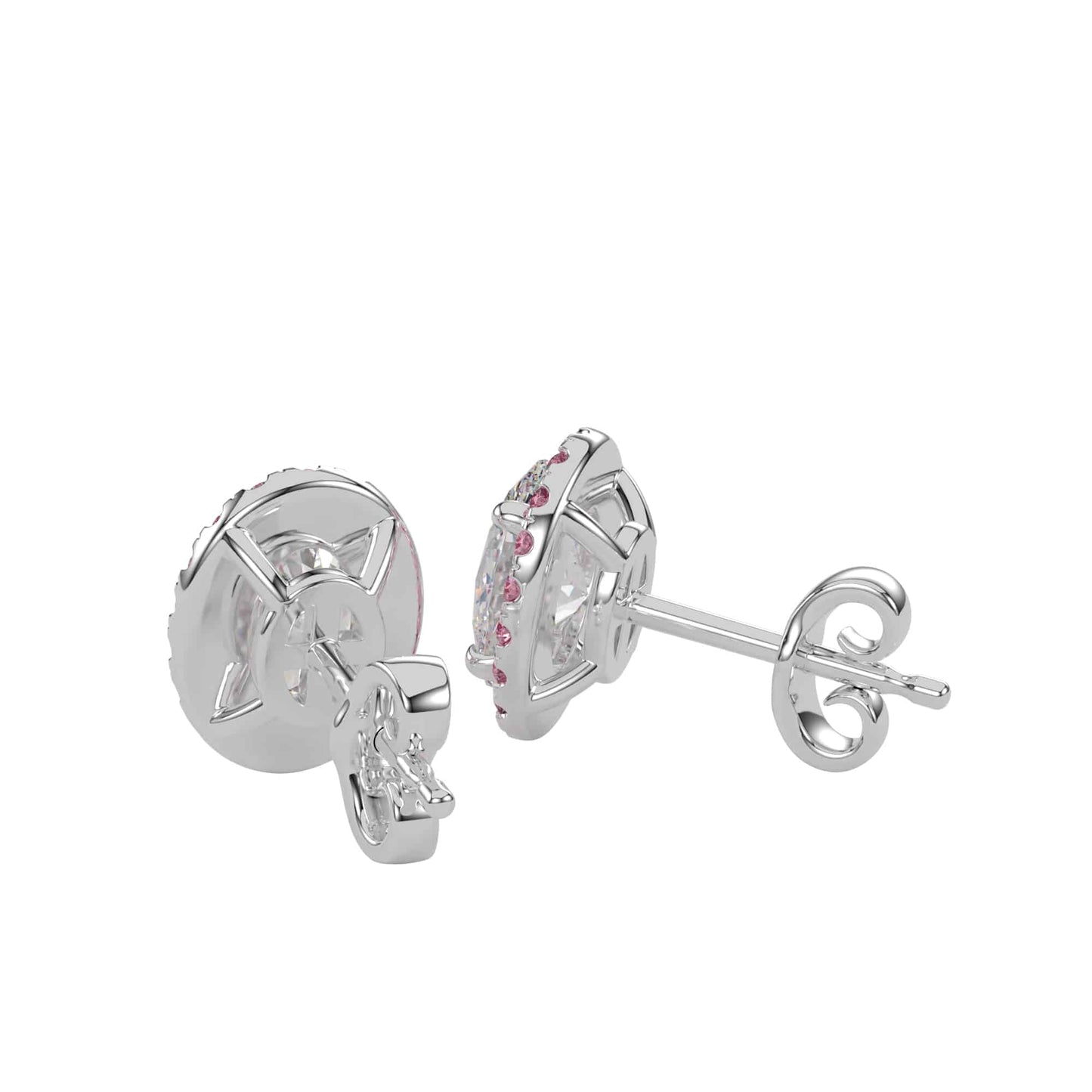 Oval Halo Earring Stud - 1.38ctw E Colour VVS1 Clarity_3