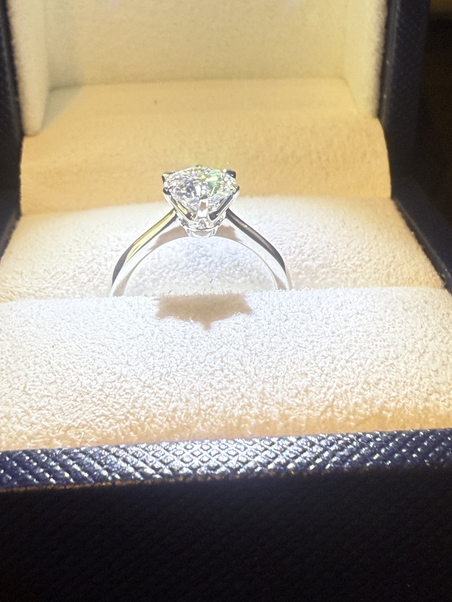 1.34ct F VS1 6 Prongs Solitaire Engagement Ring