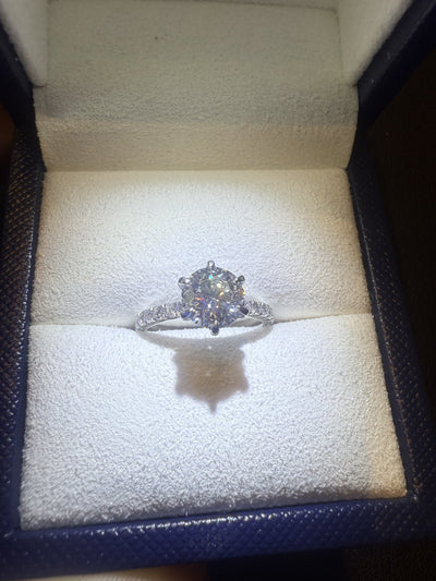 1.55ct Lab Diamond Pave-Set Engagement Ring