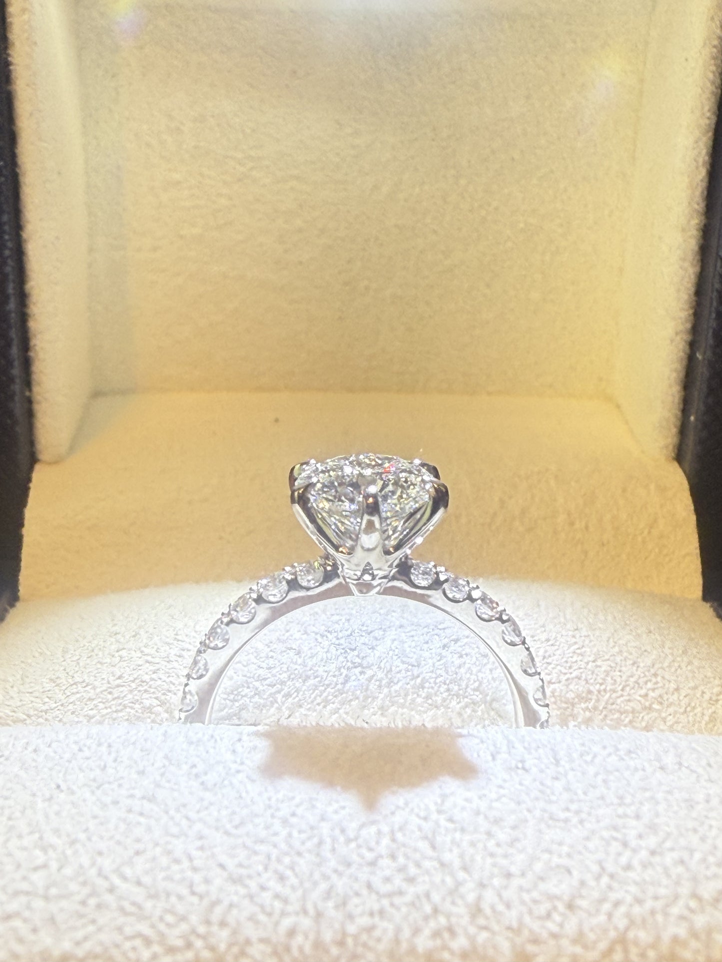 1.55ct F VS1 Pave-Set Engagement Ring