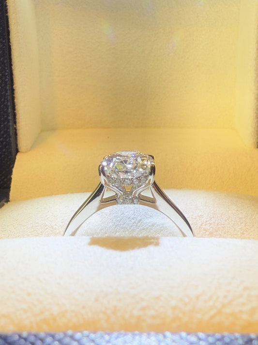 platinum hidden halo engagement ring