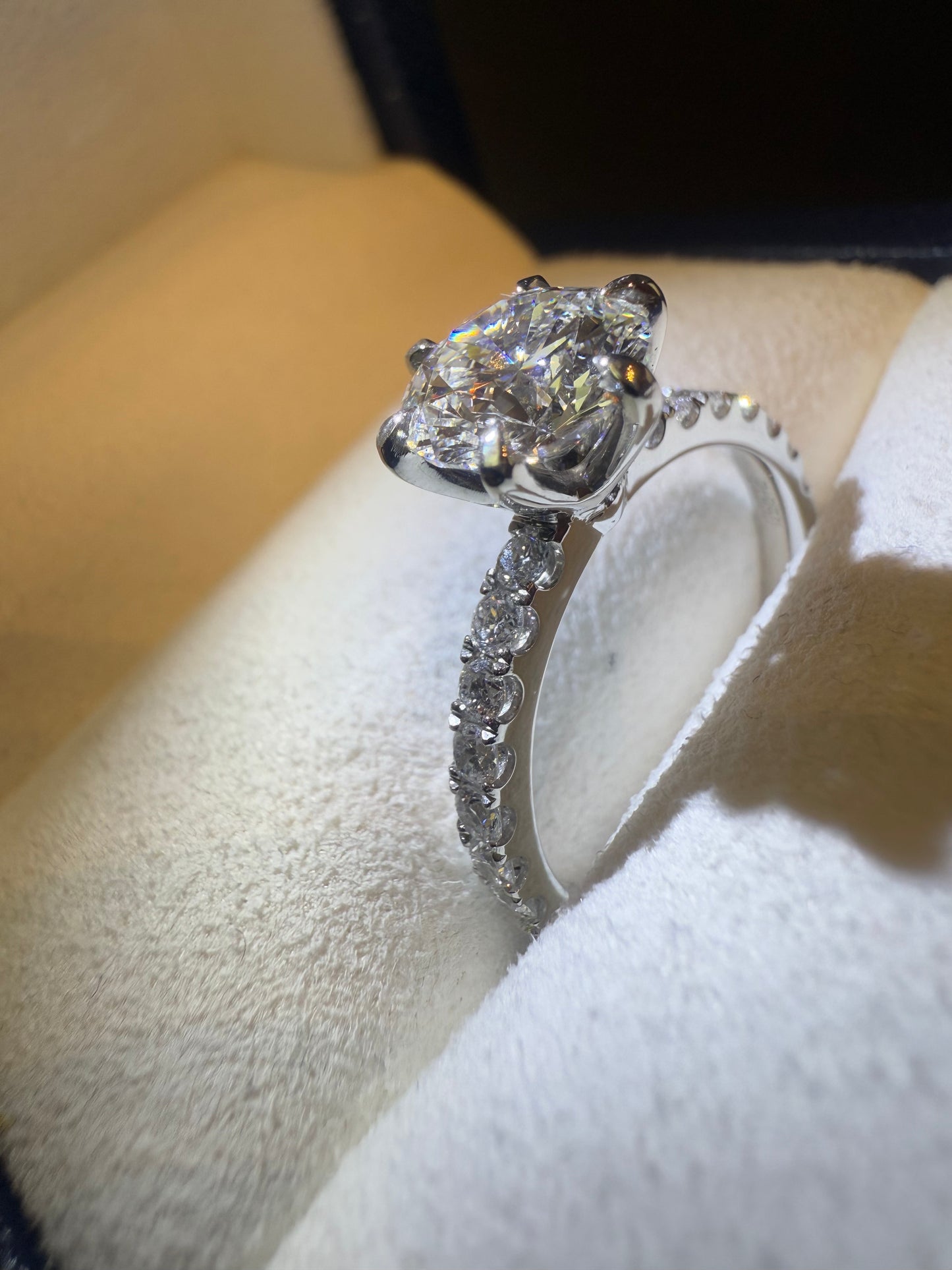 1.55ct F VS1 Pave-Set Engagement Ring