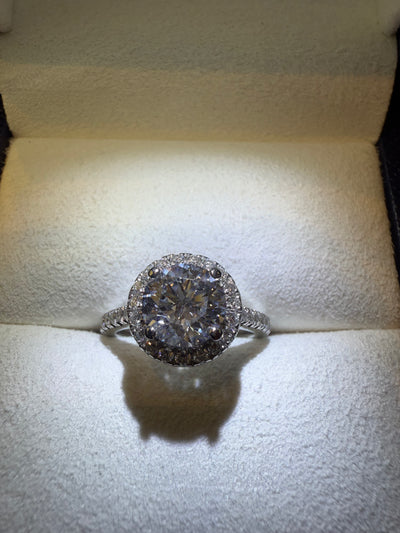 1.50ct Lab Grown Diamond Platinum Halo Engagement Ring