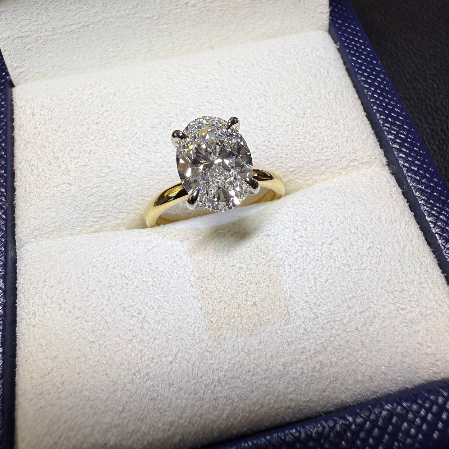 elongated oval engagement ring