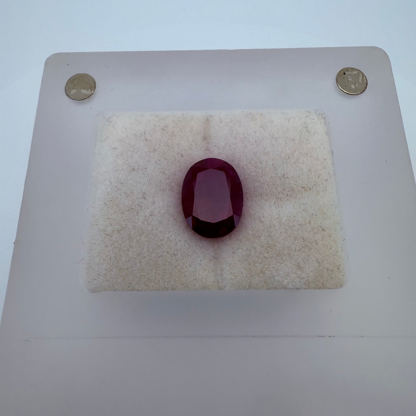 5.26ct Certified Natural Ruby – Purplish Red, Untreated, Semi-Transparent Oval Gemstone