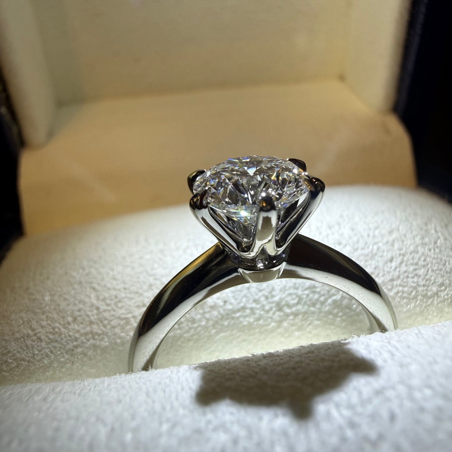 1.37ct Knife Edge 6 Prongs Solitaire Lab Diamond Ring