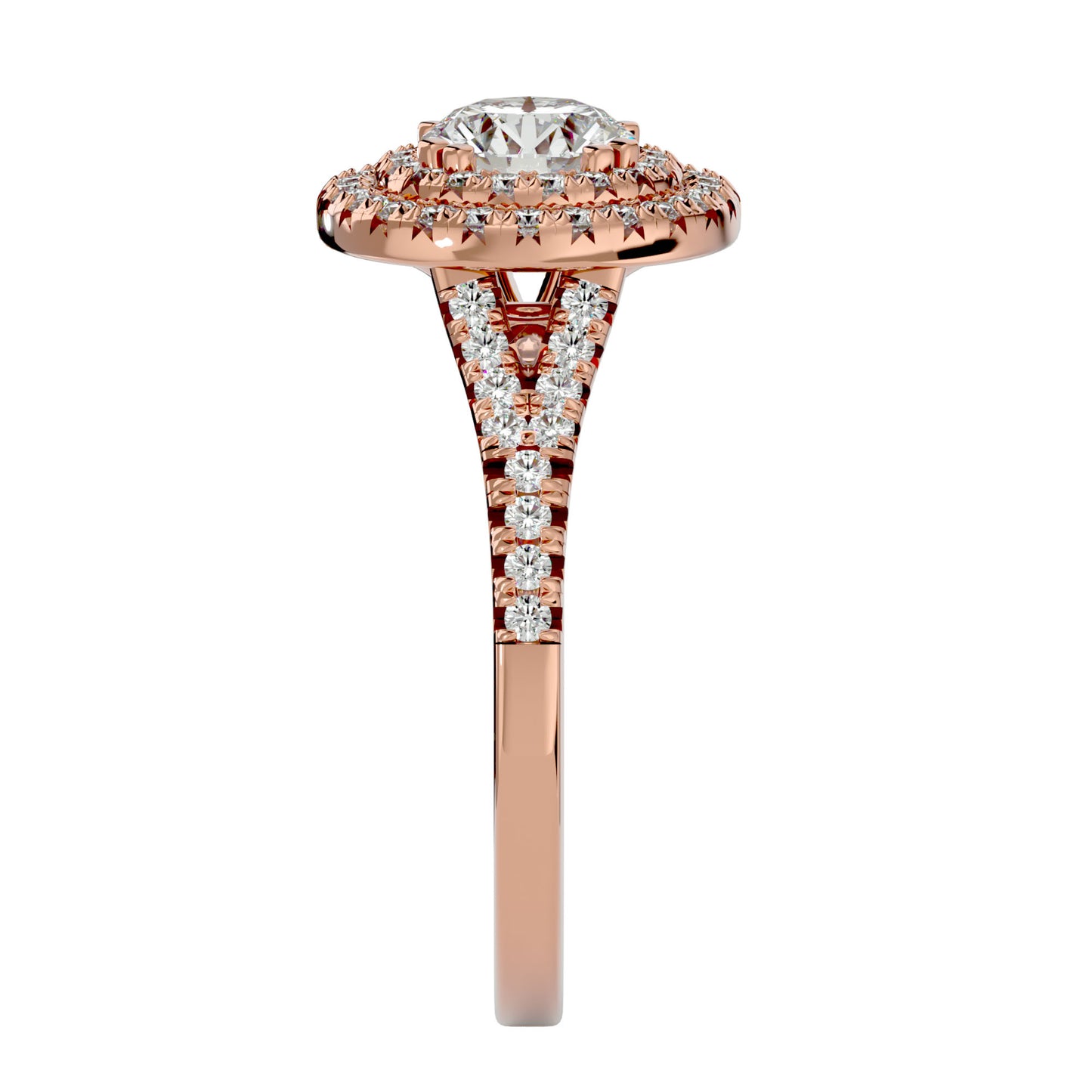 split shank halo diamond ring