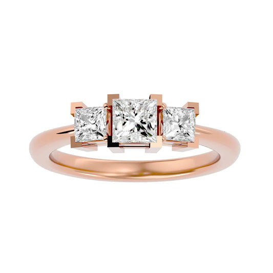 1.50ct princess three stone ring
