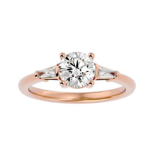 baguette side stone engagement ring