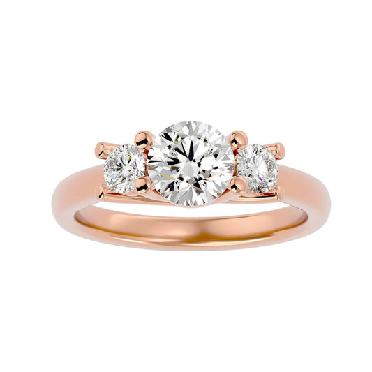 round trilogy engagement ring