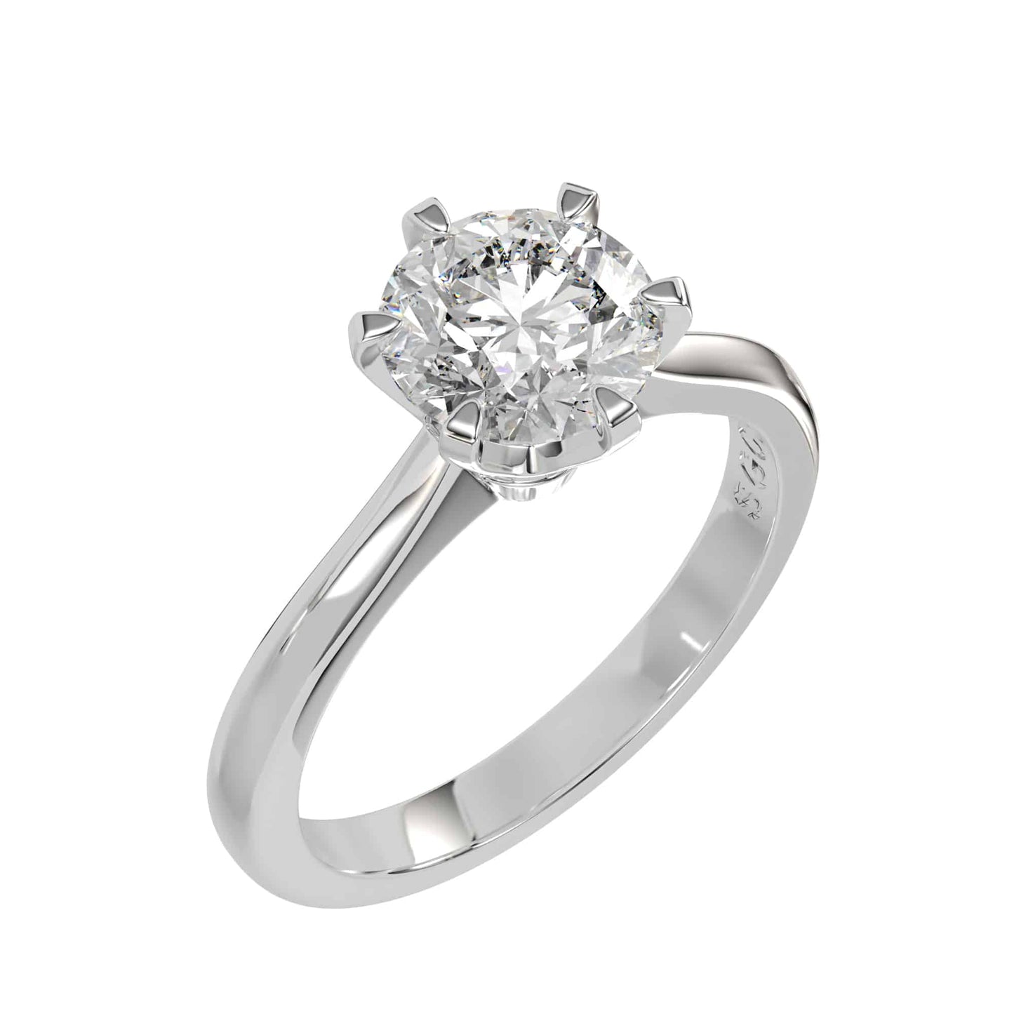 6 Prongs Solitaire Engagement Ring - 1.34ct F Colour VS1 Clarity_3