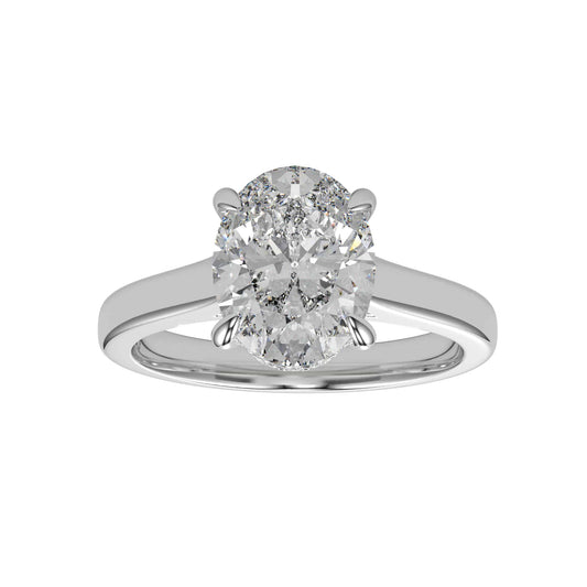 Oval Hidden Halo Engagement Ring - 2.25ct F Colour VS1 Clarity