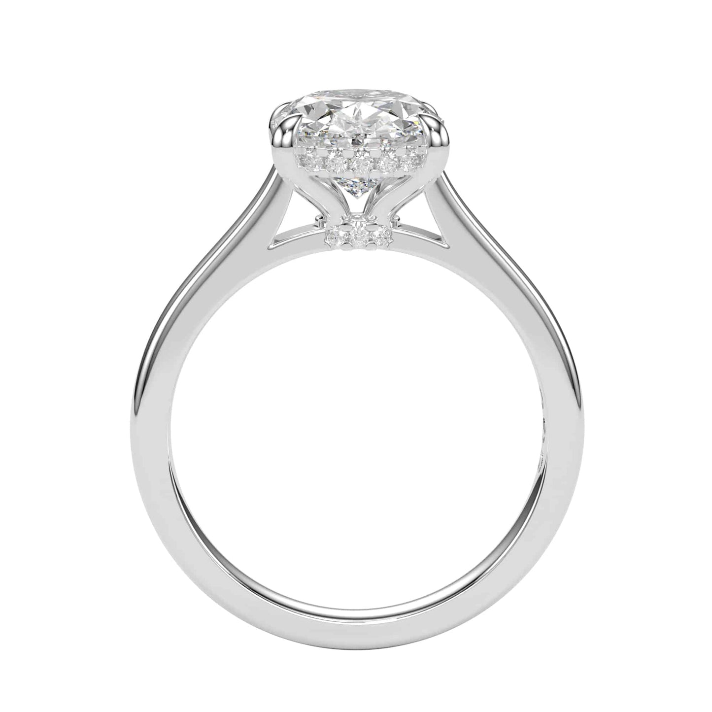 Oval Hidden Halo Engagement Ring - 2.25ct F Colour VS1 Clarity_2