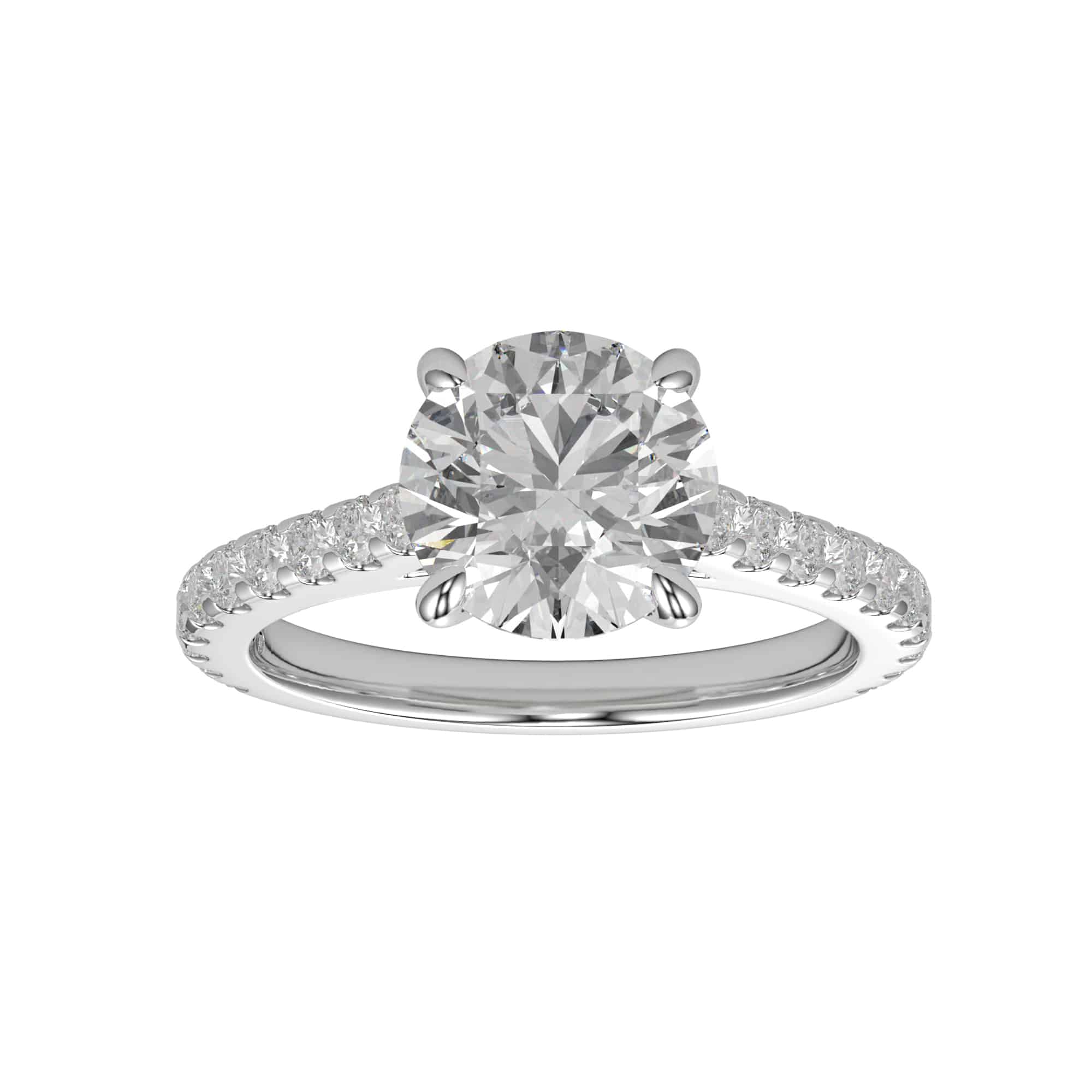 
                    Solitaire Diamond Ring Pave Setting- 1.90ct E Colour VS1 Clarity
                  